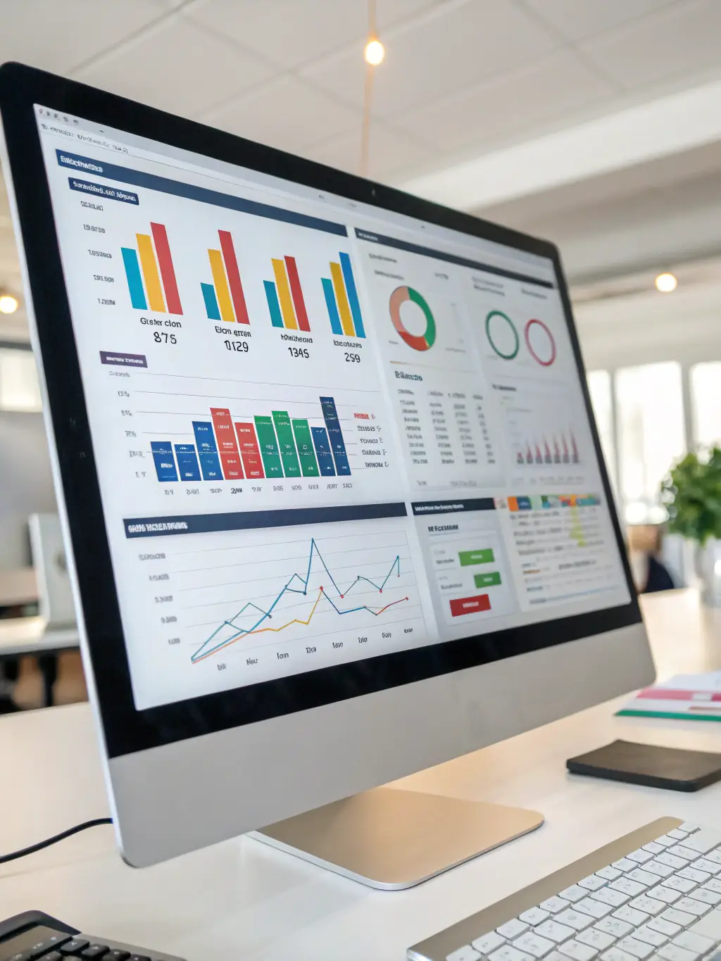 An image of a modern data analytics dashboard, highlighting key performance indicators and investment metrics.